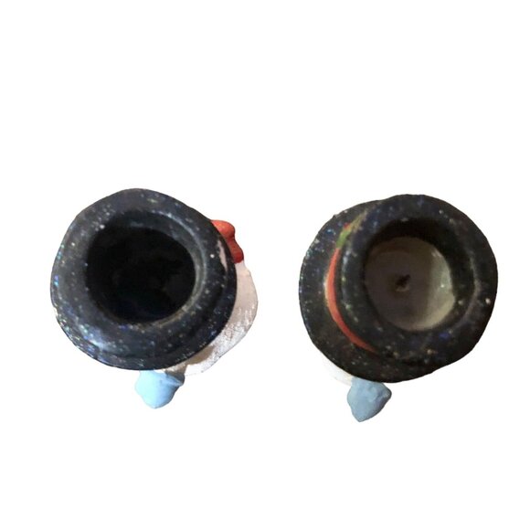 Two Snowman Candlestick Holders Some Wear - Picture 8 of 12